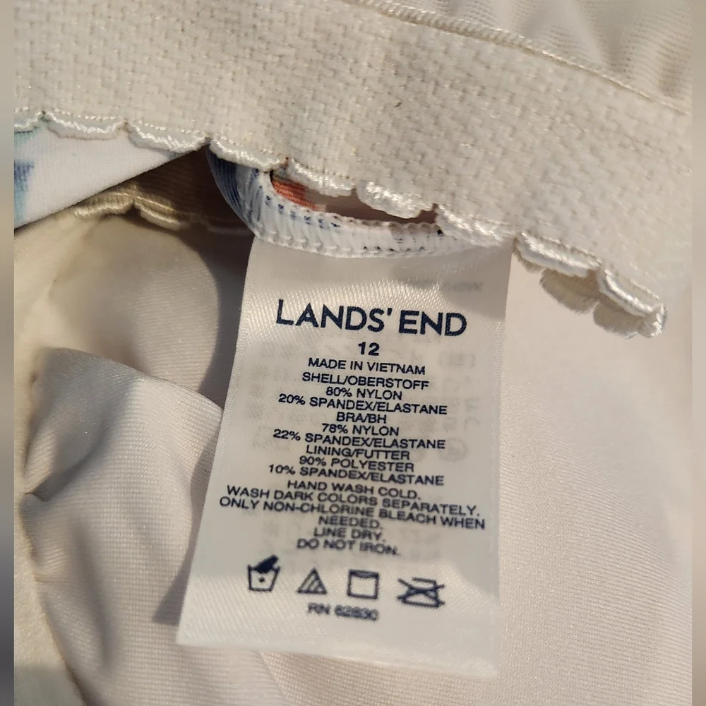 Women's Lands' End Floral Tankini Top, Size 12(Medium) - Picture 2 of 11